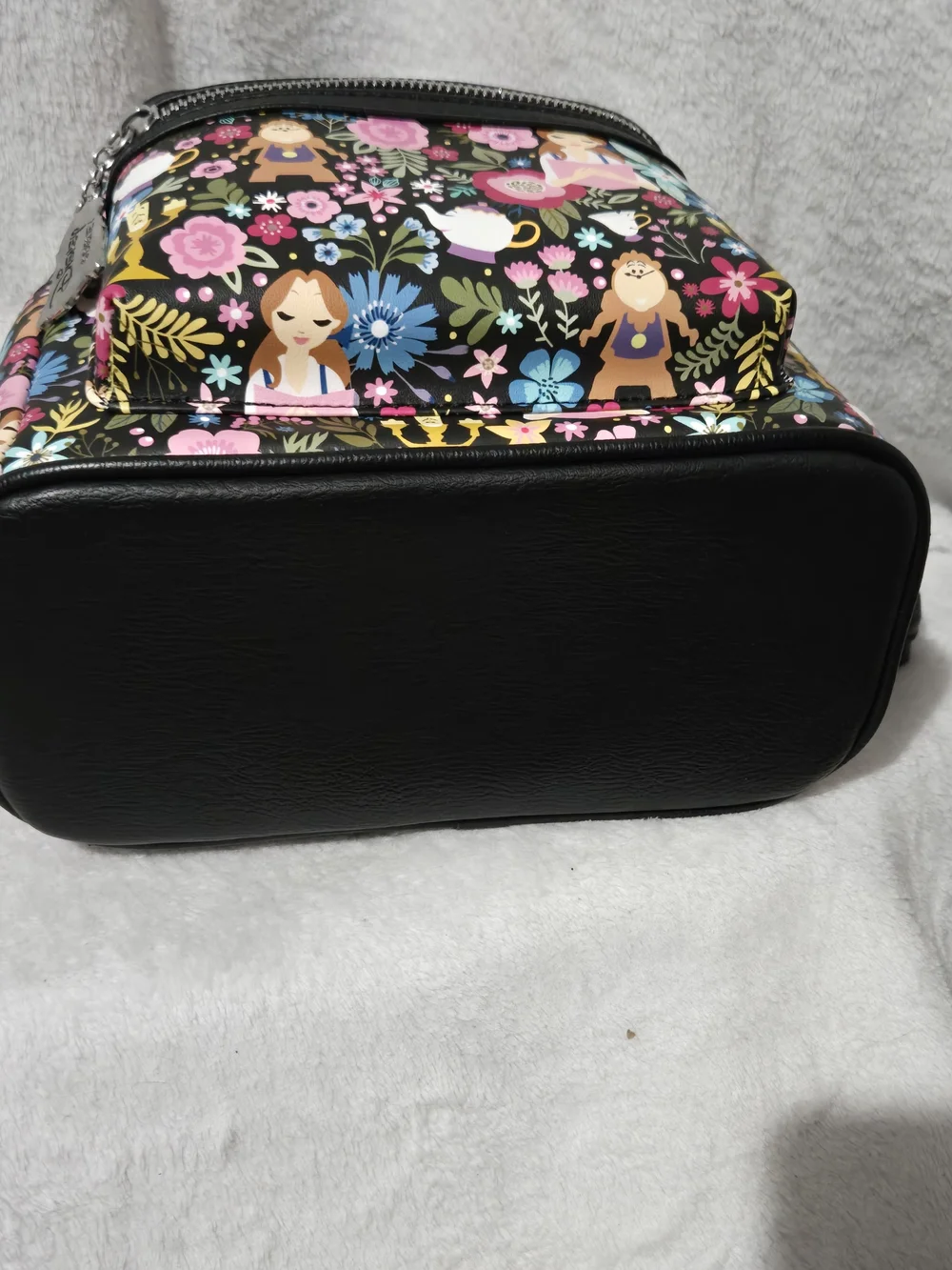 Disney x Loungefly Floral Beauty and the Beast Mini Backpack - Black Pink